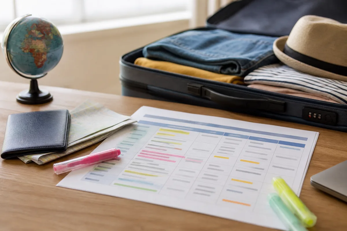 Tableau de garanties d&rsquo;assurance santé annoté au surligneur sur un bureau